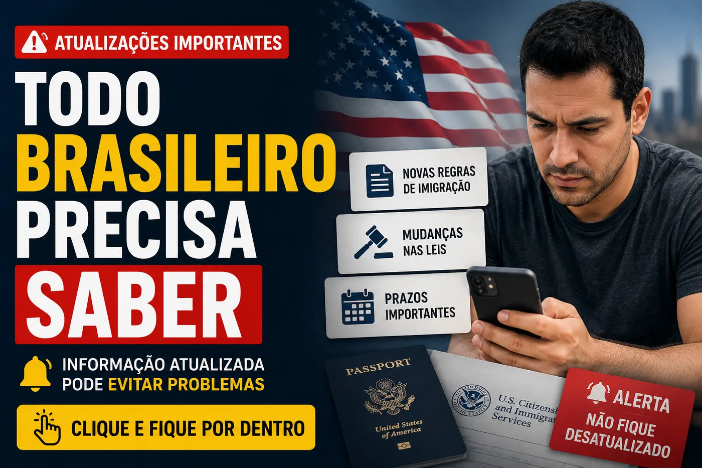 Brasileiros acompanhando assuntos importantes sobre vida nos Estados Unidos